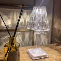 Luz de mesa de cristal llevada recargable portátil de acrílico del hotel